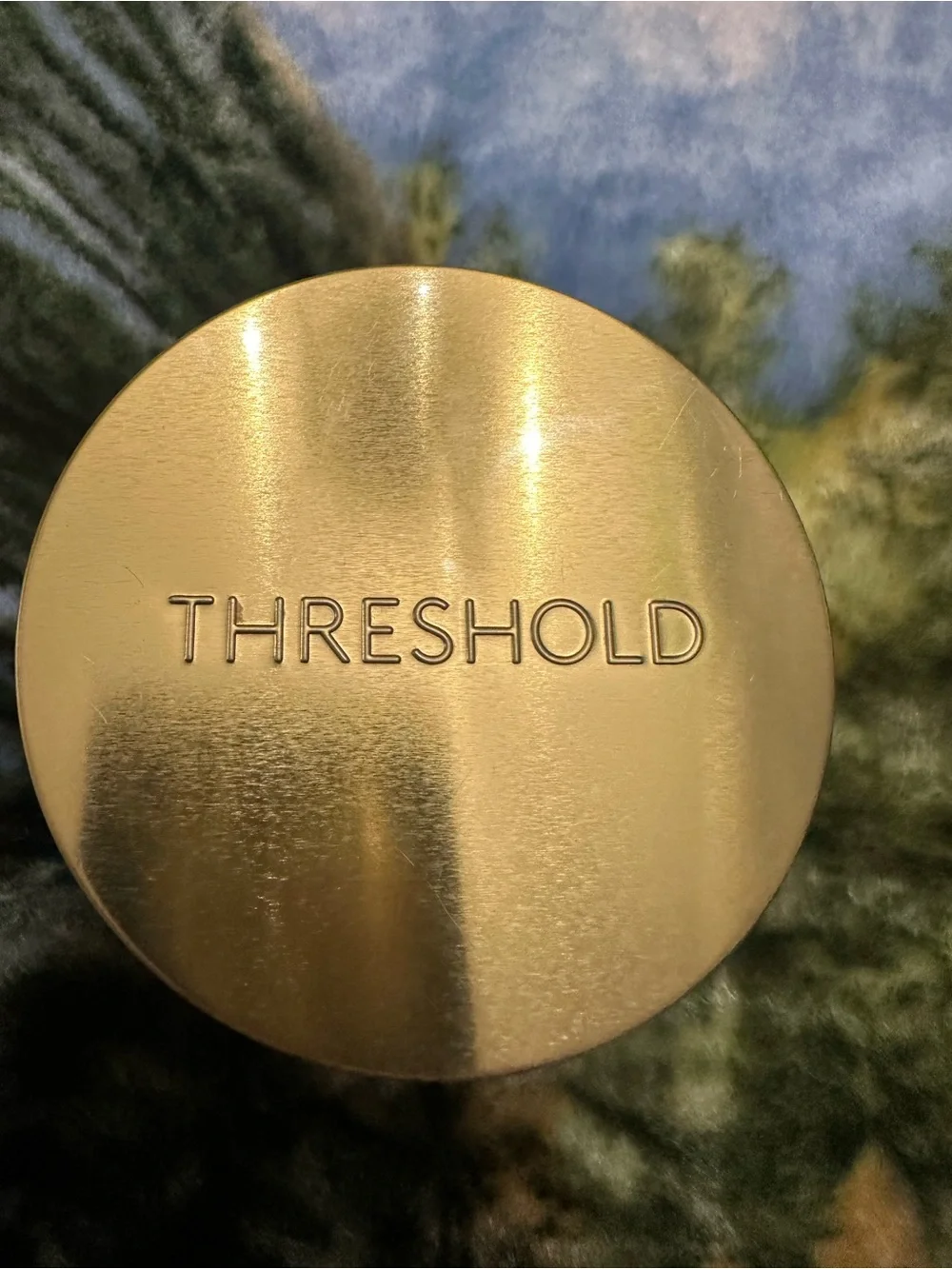 Threshold Fireside Flannel Candle - Burgundy Label with Gold Lid